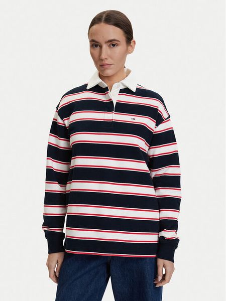Tommy Jeans Bluza DW0DW22540 Kolorowy Relaxed Fit. Bluzy damskie Tommy Jeans, xl, bez wzorów, z jeansu, bez kaptura. Za 409.99 zł.