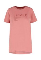 Koszulka damska z krótkim rękawem i napisem T-FELICJA. Czerwone t-shirty damskie Volcano, l, bez wzorów, z bawełny, klasyczne, bez kołnierzyka. Za 59.99 zł.