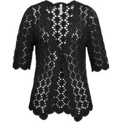 Sweter rozpinany szydełkowy bonprix czarny. Czarne kardigany damskie bonprix, bez wzorów. Za 54.99 zł.