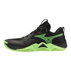 Buty halowe Mizuno Wave Momentum Elite. Czarne obuwie sportowe damskie Mizuno, bez wzorów, z materiału, do siatkówki, mizuno wave. Za 664.65 zł.