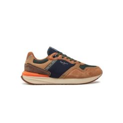Sneakersy Pepe Jeans Buster Pro. Brązowe buty sportowe męskie Pepe Jeans, z jeansu, bez zapięcia. W wyprzedaży za 365.50 zł.