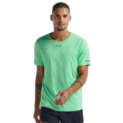 Koszulka 2XU Light Speed Tech. Czerwone koszulki sportowe męskie 2XU, m, bez wzorów, z poliesteru, bez kołnierzyka, bez ramiączek, do biegania. Za 337.50 zł.
