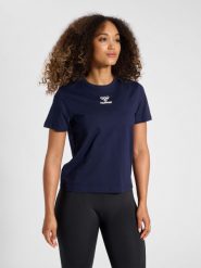 Koszulka damska Hummel Icons. Niebieskie koszulki sportowe damskie Hummel, xs, bez wzorów, z bawełny, bez kołnierzyka, bez ramiączek, do piłki nożnej. Za 124.00 zł.