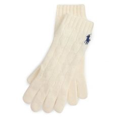 Rękawiczki Polo Ralph Lauren. Brązowe rękawiczki damskie Polo Ralph Lauren, bez wzorów, z dzianiny. Za 399.99 zł.