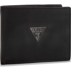 Duży Portfel Męski GUESS - SM2501 LEA24 BLA. Czarne portfele męskie Guess, z nubiku. Za 279.00 zł.