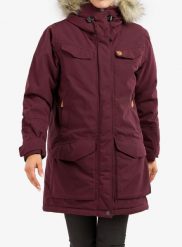 Płaszcz damski Fjallraven Nuuk Parka. Czerwone parki damskie Fjällräven, na zimę, m, bez wzorów, z futra, bez kaptura. Za 1,846.89 zł.