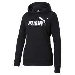 Bluza damska Puma ESS Logo Hoodie TR czarna. Białe bluzy sportowe damskie Puma, l, bez wzorów, bez kaptura, na jogę i pilates. Za 255.94 zł.