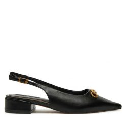 Sandały Nine West. Czarne sandały damskie Nine West, bez wzorów, bez obcasa, na płaskiej podeszwie, bez zapięcia. Za 119.99 zł.