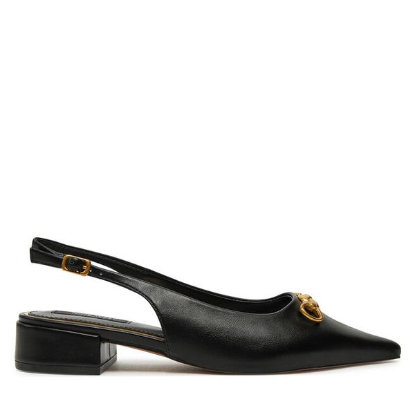 Sandały Nine West. Czarne sandały damskie Nine West, bez wzorów, bez obcasa, na płaskiej podeszwie, bez zapięcia. Za 119.99 zł.