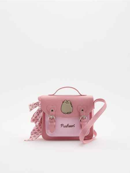 Torebka Pusheen - różowy. Czerwone torby i plecaki dziecięce Reserved, ze skóry. Za 99.99 zł.