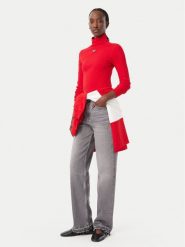 Tommy Jeans Golf DW0DW23251 Czerwony Slim Fit. Czerwone bluzki damskie Tommy Jeans, xxs, bez wzorów, z bawełny, bez kołnierzyka, bez ramiączek. Za 229.99 zł.