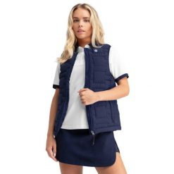 Kamizelka golfowa damska Royal-W ocieplana. Niebieskie kurtki damskie SIROKO, bez wzorów, bez kaptura. Za 423.00 zł.