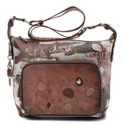 Brązowa Torebka Anekke Elegancka Listonoszka Damska. Brązowe listonoszki damskie Anekke, z aplikacjami, z materiału, eleganckie, zdobione, bez dodatków. Za 369.00 zł.
