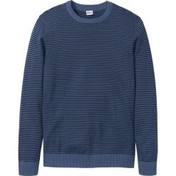 Sweter w paski bonprix niebieski dżins - ciemnoniebieski w paski. Swetry przez głowę męskie marki bonprix. Za 37.99 zł.