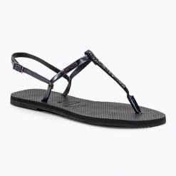Sandały damskie Havaianas You Riviera. Czarne klapki damskie Havaianas, bez wzorów, sportowe, bez obcasa. Za 359.99 zł.