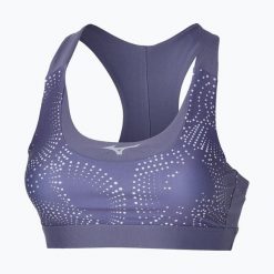 Biustonosz treningowy Mizuno Alpha Padded. Fioletowe biustonosze Mizuno, bez wzorów, z elastanu. Za 109.99 zł.