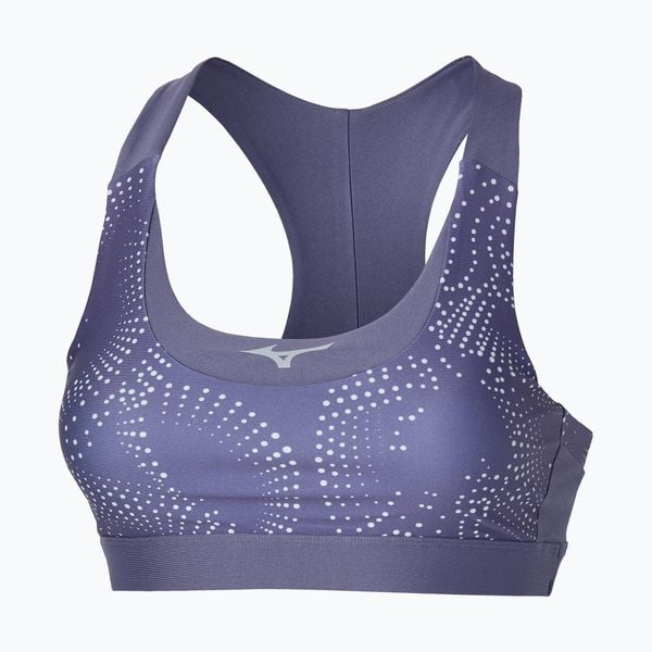 Biustonosz treningowy Mizuno Alpha Padded. Fioletowe biustonosze Mizuno, bez wzorów, z elastanu. Za 94.99 zł.