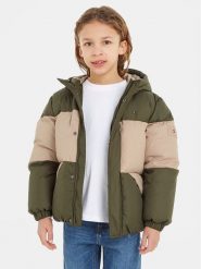 Tommy Hilfiger Kurtka puchowa Essential Colorblock KB0KB08559 S Zielony Regular Fit. Zielone kurtki i płaszcze dla chłopców Tommy Hilfiger, bez wzorów, z puchu, bez kaptura. Za 689.99 zł.