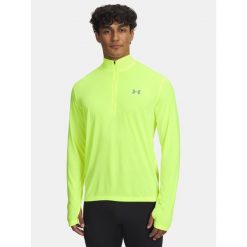 Koszulka męska z długim rękawem UA LAUNCH 1/4 ZIP 6005542-731 L. Żółte bluzy męskie Under Armour, l, bez wzorów, bez kołnierzyka, bez ramiączek, na fitness i siłownię. Za 203.99 zł.