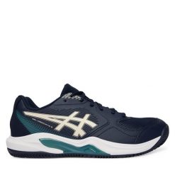 Buty do tenisa Asics. Niebieskie buty sportowe męskie Asics, bez zapięcia, tenisowe. Za 309.99 zł.