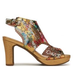 Sandały Laura Vita. Sandały damskie Laura Vita, bez wzorów, bez obcasa, na słupku, bez zapięcia. Za 449.99 zł.