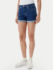 Calvin Klein Jeans Szorty jeansowe J20J225160 Granatowy Regular Fit. Niebieskie szorty damskie Calvin Klein Jeans, bez wzorów, z bawełny. Za 219.99 zł.