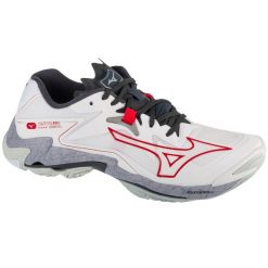Buty siatkarskie męskie Mizuno Wave Lightning Z8. Białe buty sportowe męskie Mizuno, z materiału, bez zapięcia, do siatkówki, mizuno wave. Za 659.40 zł.