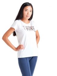 Damska koszulka basic z krótkim rękawem. Białe koszulki sportowe damskie LEONE 1947 APPAREL, m, bez wzorów, z dżerseju, bez kołnierzyka, bez ramiączek, na fitness i siłownię. Za 42.06 zł.