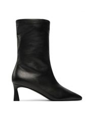 Pollini Botki SA24135C1LTI0000 Czarny. Czarne botki damskie Pollini, ze skóry, bez obcasa, na szpilce, bez zapięcia. Za 1,569.00 zł.