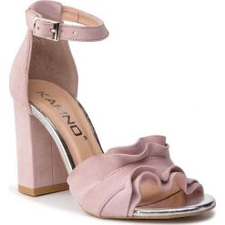 Sandały KARINO - 2889/071-P Róż. Czerwone klapki damskie Karino, bez wzorów, ze skóry, eleganckie, bez obcasa, na obcasie. W wyprzedaży za 209.00 zł.