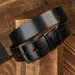 Pasek Męski Skórzany OPM-08 Brødrene Czarny 100 cm. Czarne paski damskie bez wzorów, z materiału, eleganckie. Za 52.99 zł.