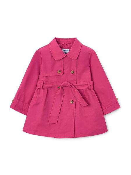Mayoral Trencz 3459 Czerwony Regular Fit. Czerwone kurtki i płaszcze dla dziewczynek Mayoral, bez wzorów, z syntetyku, bez kaptura. Za 197.99 zł.