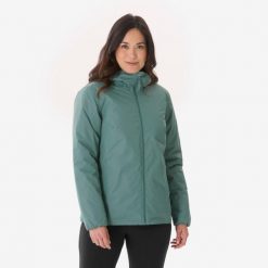 Kurtka turystyczna damska zimowa Quechua NH100 -5°C wodoodporna. Brązowe kurtki damskie QUECHUA, na lato, m, bez wzorów, z materiału, z kapturem. Za 129.99 zł.
