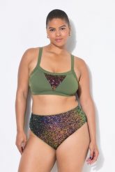 Damskie Figi od bikini wysoki stan cekiny. Zielone bikini damskie Ulla Popken, plus size, bez wzorów, plus size. Za 125.99 zł.
