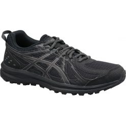 Czarne Buty biegowe Asics Frequent Trail W 1012A022-001. Czarne obuwie sportowe damskie Asics, bez wzorów, z materiału, do biegania. W wyprzedaży za 299.00 zł.