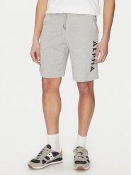 Alpha Industries Szorty sportowe 116366 Szary Regular Fit. Szare krótkie spodenki sportowe męskie Alpha Industries, m, bez wzorów, z bawełny. Za 169.99 zł.