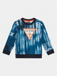 Guess Bluza N4RQ01 KA6R3 Niebieski Regular Fit. Niebieskie bluzy dla chłopców Guess, z aplikacjami, z bawełny, bez ramiączek, bez kaptura. Za 99.99 zł.