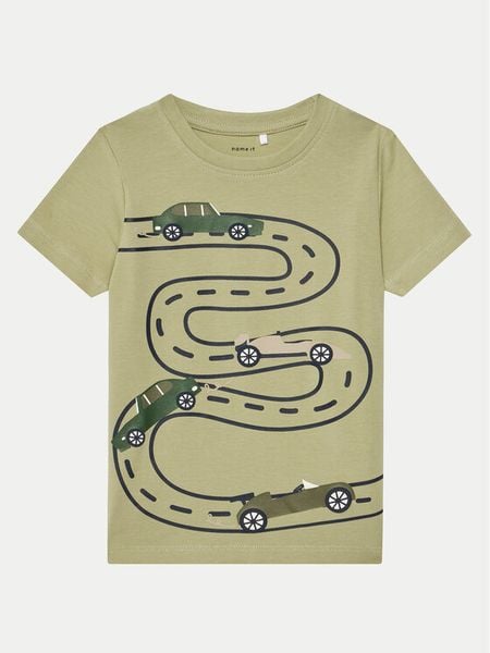 NAME IT T-Shirt Borris 13238894 Zielony Regular Fit. Zielone t-shirty dla chłopców Name it, bez wzorów, z bawełny, bez ramiączek. Za 29.99 zł.