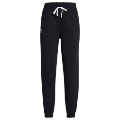 Spodnie Do Biegania Rival French Terry Dla Kobiet. Czarne spodnie sportowe damskie Under Armour, bez wzorów, do biegania. Za 262.99 zł.