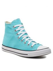 Converse Trampki Chuck Taylor All Star Hi A06562C Niebieski. Niebieskie trampki męskie Converse, bez wzorów, z materiału, retro, bez zapięcia. Za 229.99 zł.