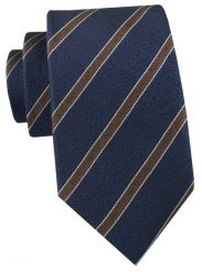 Krawat Męski - Angelo di Monti - Granat w Prążek. Niebieskie krawaty i muchy Angelo di Monti, bez wzorów, z tkaniny, eleganckie. Za 45.00 zł.