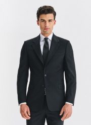 PAKO LORENTE - Wełniana czarna marynarka garniturowa. Czarne marynarki męskie Pako Lorente, bez wzorów, z wełny, biznesowe. Za 1,699.99 zł.