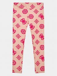 Guess Legginsy J3YB03 MC03W Różowy Slim Fit. Czerwone legginsy dla dziewczynek Guess, z aplikacjami, z syntetyku. Za 109.99 zł.