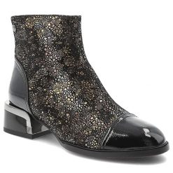 Czarne Botki S.Barski Ocieplane Obuwie Damskie. Czarne kozaki damskie S.BARSKI, z lakierowanej skóry, bez obcasa, na obcasie. Za 365.99 zł.