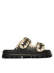 Mou Klapki MU.SW661001N Czarny. Czarne klapki damskie Mou, bez wzorów, z syntetyku, bez obcasa. Za 539.99 zł.