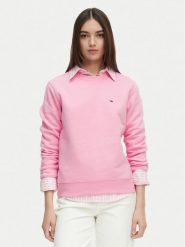 Tommy Jeans Bluza Flag DW0DW19959 Różowy jasny Regular Fit. Czerwone bluzy damskie Tommy Jeans, m, bez wzorów, z bawełny, bez kaptura. Za 289.99 zł.