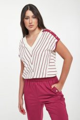 Bluzka damska dzianinowa w paski LIU JO. Swetry damskie Liu Jo, s, bez wzorów, z dzianiny, bez kołnierzyka, bez ramiączek, bez kaptura. Za 429.00 zł.