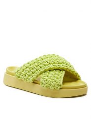 Inuikii Klapki Woven 70104-105 Zielony. Zielone klapki damskie Inuikii, bez wzorów, z materiału, bez obcasa. Za 709.99 zł.