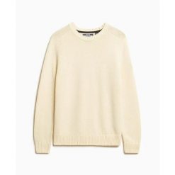 Damski sweter Superdry. Białe swetry damskie Superdry., na zimę, bez wzorów, z dzianiny, eleganckie, bez kołnierzyka, bez ramiączek, bez kaptura. Za 284.00 zł.