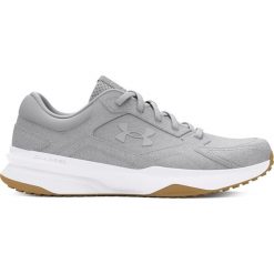 Under Armour W Edge Suede - damskie buty sportowe. Szare obuwie sportowe damskie Under Armour, bez wzorów, z gumy. Za 350.10 zł.